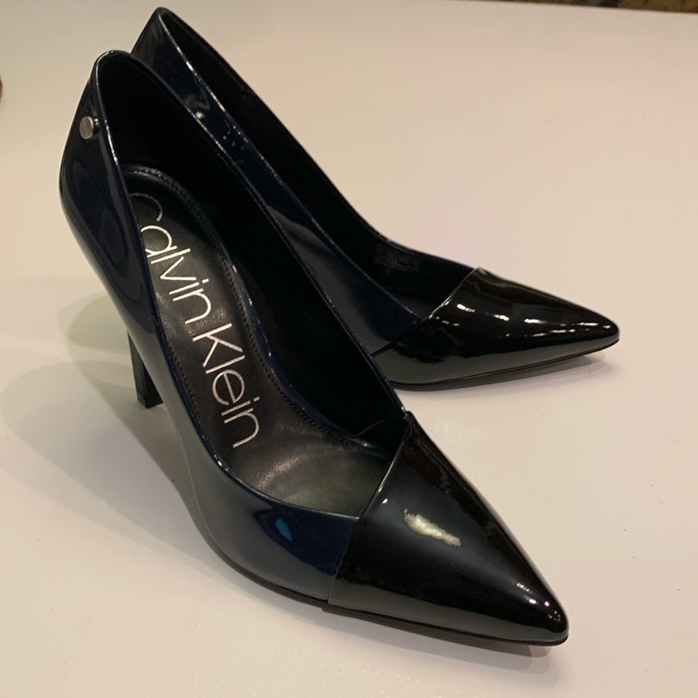 Calvin Klein patent leather heel